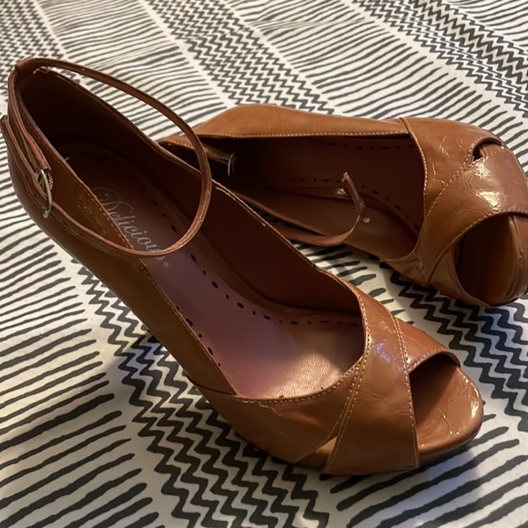 Fabulous pink-peach peep toe heels size 6.5 - Picture 7 of 12